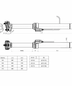 Tige De Selle Télescopique Brand-X ASCEND II -Vélos de route Magasin de vente Brand X Ascend II 105 125 150mm Dropper Seatpost Dropper Seats posts Black 4