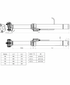 Tige De Selle Télescopique Brand-X Ascend II XL (170 Mm) -Vélos de route Magasin de vente Brand X Ascend II XL 170mm Dropper Seatpost Dropper Seats posts Black BRNDXDRPA02XL316489170 2