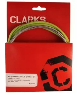 Câbles De Freins Clarks Universal (avant Et Arrière) 7 Câbles De Freins Clarks Universal (avant Et Arrière) -Vélos de route Magasin de vente Clarks Universal Front and Rear Brake Cable Kit Brake Cables Green W8012LG