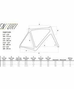 Orro Venturi EVO 105 R800DB Road Bike (2023) -Vélos de route Magasin de vente VenturiSizeGeo webp xl